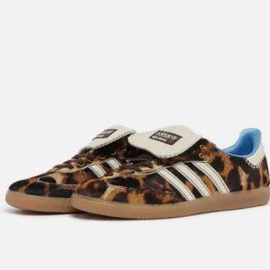 Adidas x Wales Bonner Leopard Print Samba Sneakers